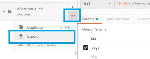 postman-collection-export-option