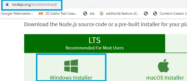 postman-nodejs-download-page