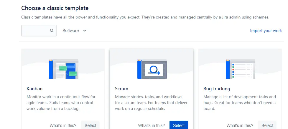 Jira-choose-template