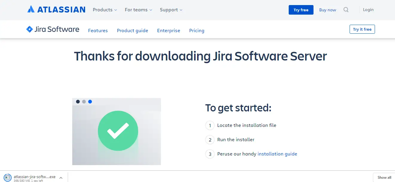Jira-download-completed