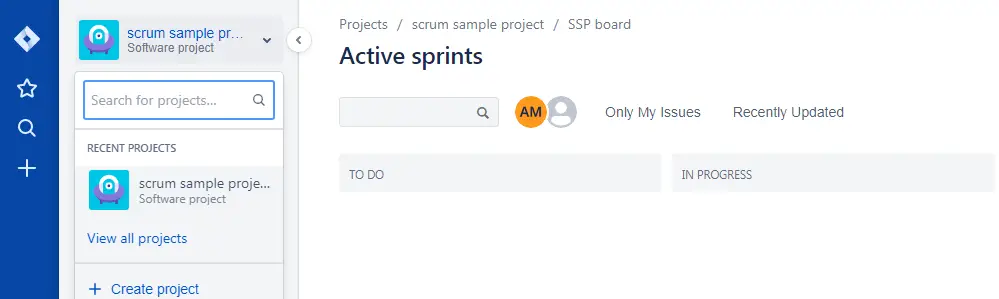 Jira-select-create-project
