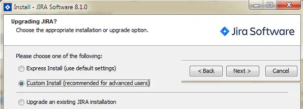 Jira-select-custom-installation