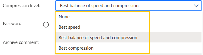 options-compression-action-flow-power-automate-desktop