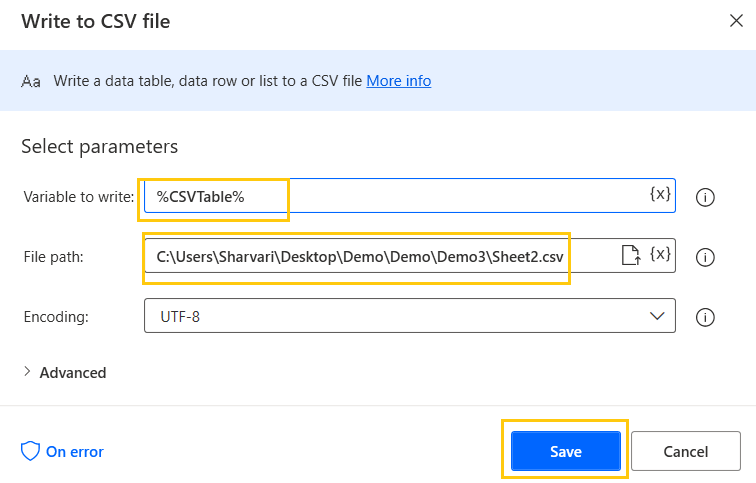 write-new2-from-csv-action-file-automation-power-automate-desktop write-new2-from-csv-action-file-automation-power-automate-desktop