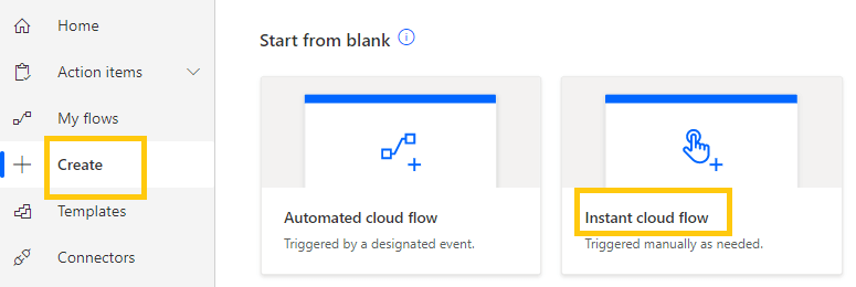 create-instant-flow