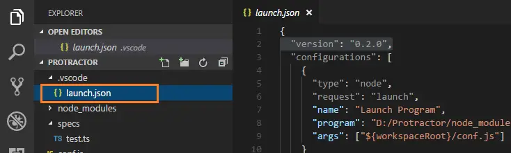 laucnh-vscode-protractor-jasmine