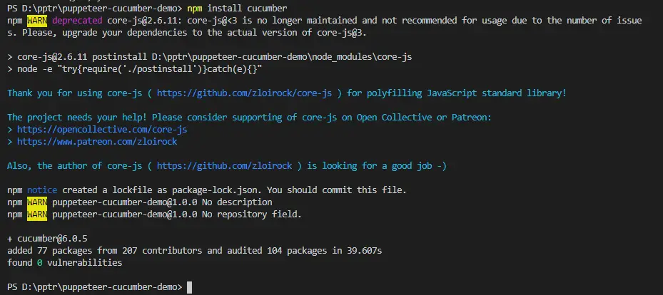 cucumber-npm-install-puppeteer cucumber-npm-install-puppeteer
