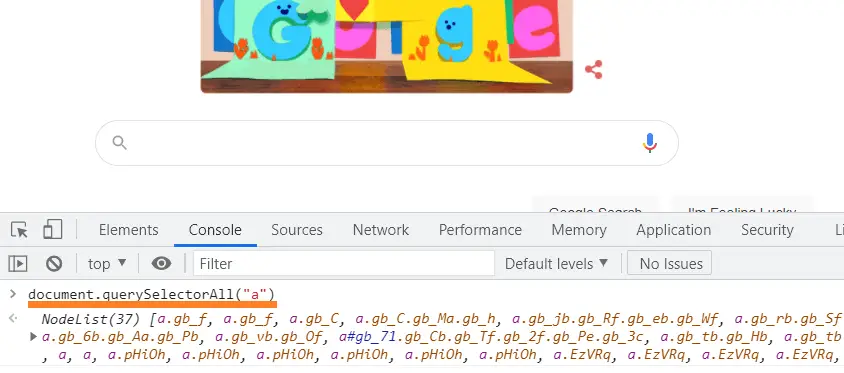 dev-console-find-all-elements-puppeteer