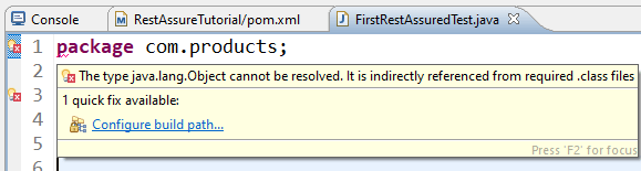 error-maven-rest-assured