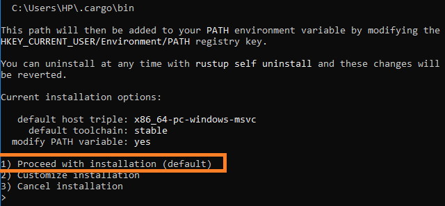 selecting-default-installation