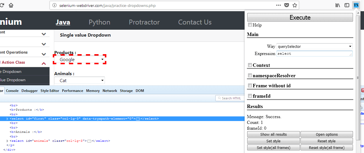 css-with-try-xpath-fire-bug-alternative-selenium