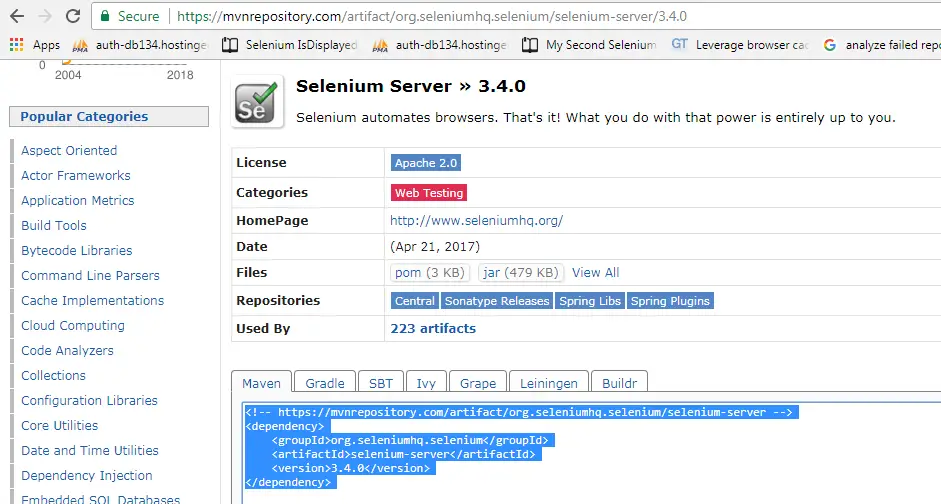 selenium-server-maven-details selenium-server-maven-details