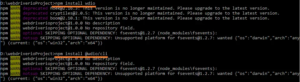 wdio-cli-webdriverio